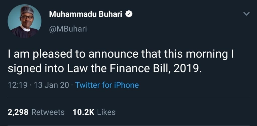 Nigerian Finance Act 2020
