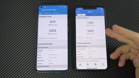 OnePlus 8 vs iPhone 11 speed test