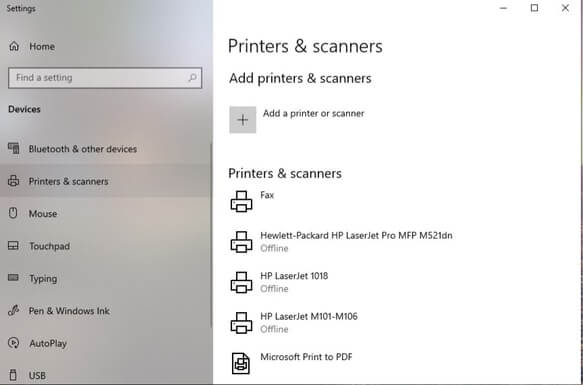 Select “Printers and Scanners”