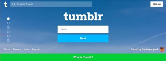 Sign in your Tumblr account 