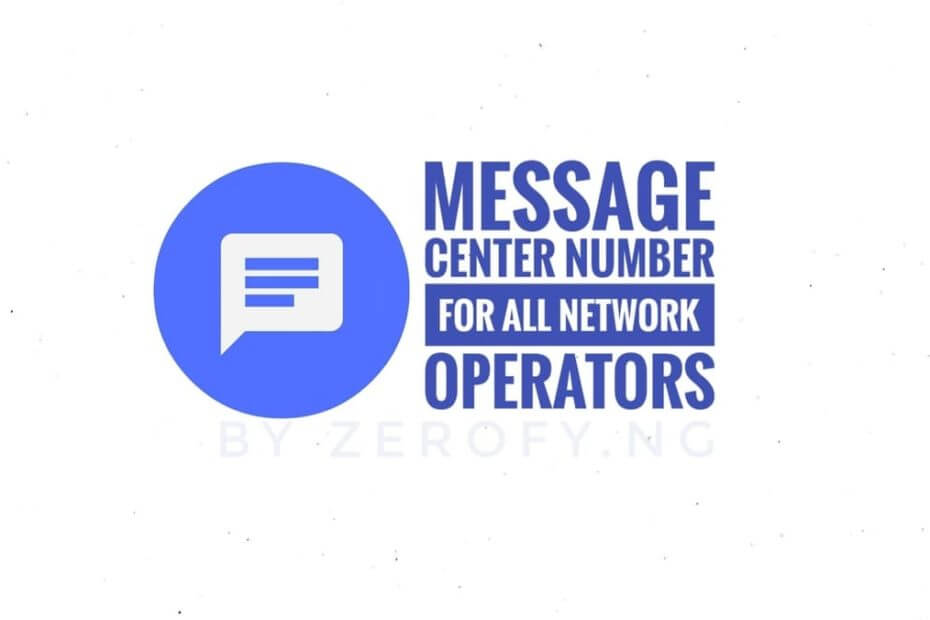 Message center number for all operators